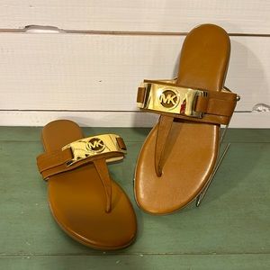 MK Vegan Leather Sandals in Cognac, Women’s 9.5